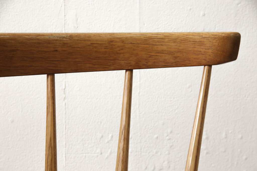 希少!　ヴィンテージ　美品　オリジナル　ジョージナカシマ　STRAIGHT BACKED CHAIR(ストレートバックチェア)　CN121　シンプルで洗練された佇まいが美しいチェア(ジョージ・ナカシマ、ダイニングチェア、板座チェア、イス、椅子、ビンテージ)(R-058952)