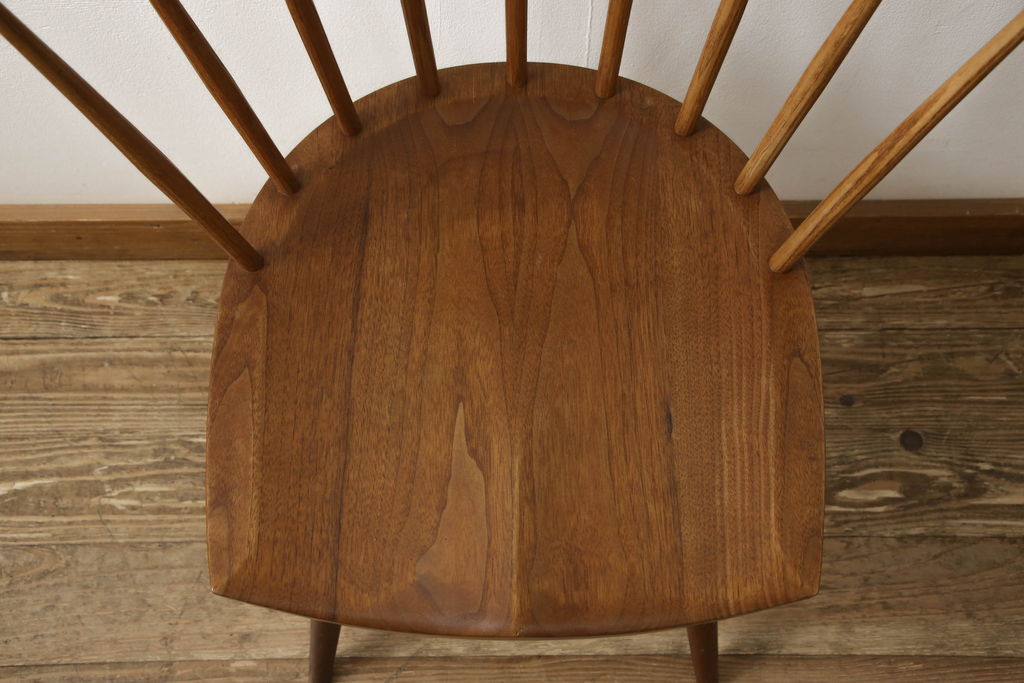 希少!　ヴィンテージ　美品　オリジナル　ジョージナカシマ　STRAIGHT BACKED CHAIR(ストレートバックチェア)　CN121　シンプルで洗練された佇まいが美しいチェア(ジョージ・ナカシマ、ダイニングチェア、板座チェア、イス、椅子、ビンテージ)(R-058952)