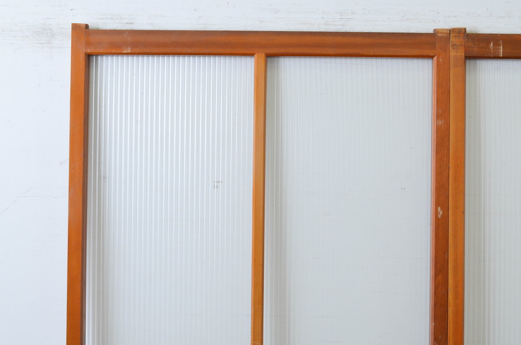 レトロ建具　昭和レトロな空間づくりにおすすめのモールガラス入り引き戸2枚セット(ガラス戸)(R-064919)