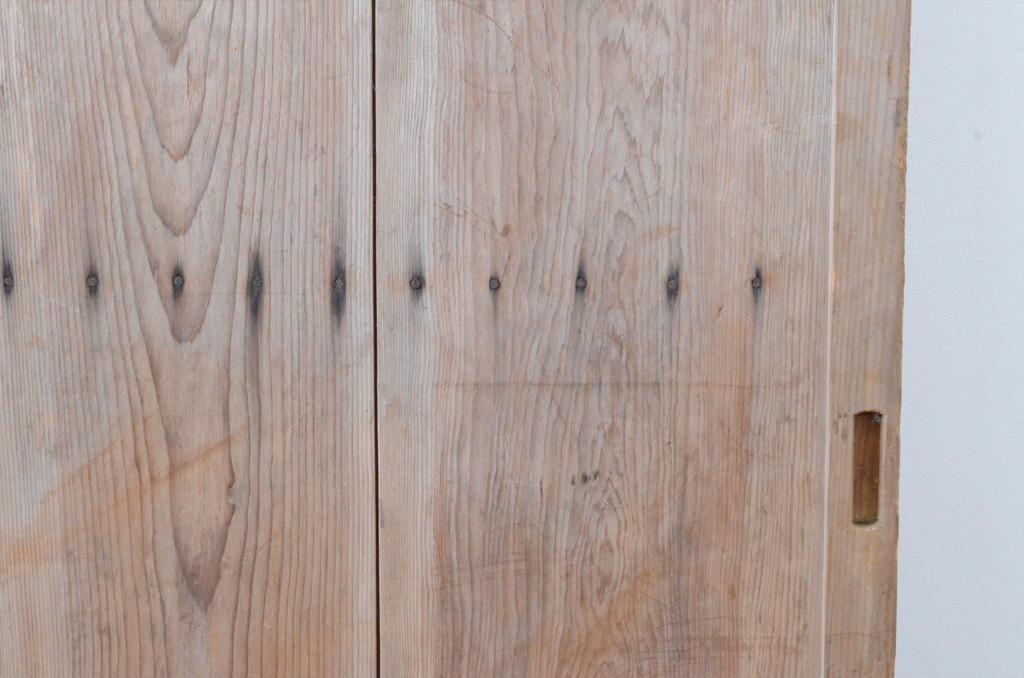 アンティーク建具　経年を感じさせる木味が魅力のガラス戸3枚セット(引き戸)(R-064922)