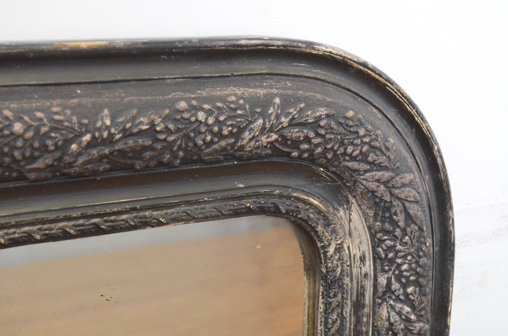 和製アンティーク　大正ロマン　細やかな装飾に魅了される壁掛け鏡(ウォールミラー、姿見)(R-064299)