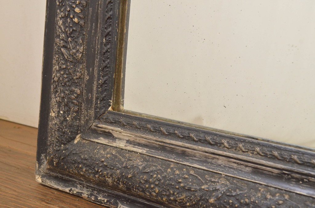 和製アンティーク　大正ロマン　細やかな装飾に魅了される壁掛け鏡(ウォールミラー、姿見)(R-064299)