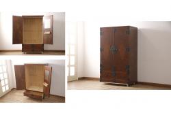 【オーダー注文・受注生産商品】ラフジュ工房オリジナル　古金具リメイク　前板栗材　ヒノキ材　サイドチェストにも使える便利な小引き出し(小物収納、サイドチェスト)