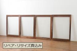 アンティーク建具　松材　時代の流れを感じさせる格子蔵戸1枚(引き戸、玄関戸、格子戸)(R-080220)
