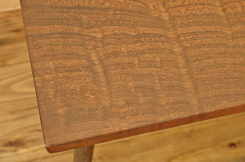 アンティーク家具　天板一枚板!古い欅材の鉄脚長イス(長椅子、ベンチ)