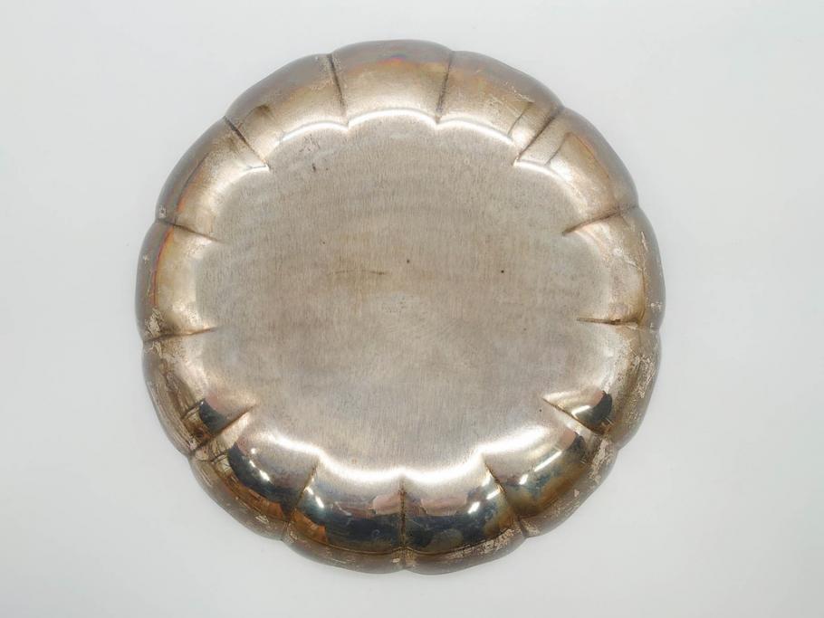 アメリカ　TIFFANY&CO.MAKERS(ティファニー メイカーズ)　STERLINGSILVER(スターリングシルバー) 25323　総重量 約497g　柔らかな縁の曲線がエレガントなプレート(変形皿、フリル、レース、中皿、深皿、菓子器、銀製品)(R-079111)
