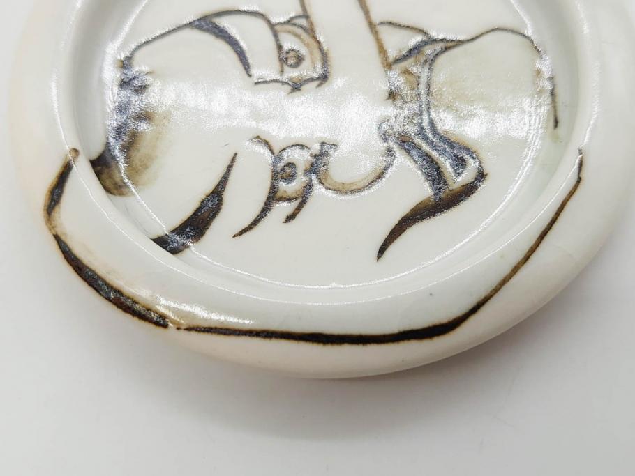 時代物　陶器　おかめ　天狗　寿　染付　様々な組み合わせが楽しめる引手6点セット(引き手、耕山、取っ手、ハンドル、把手)(R-079113)
