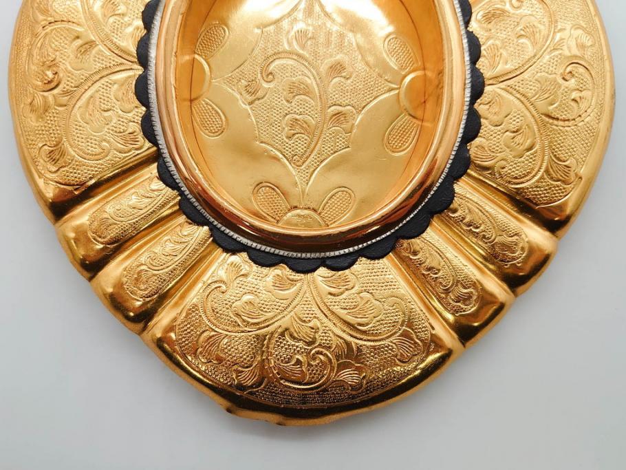 時代物　彫金　金工　緻密な毛彫りが美しい引手6点セット(引き手、鶴、ツル、鳥、花、植物、金具、ハンドル、取っ手、把手、藤原)(R-079114)