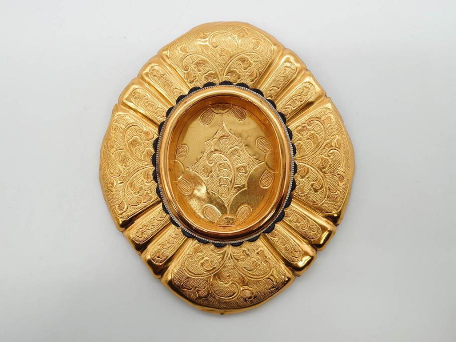 時代物　彫金　金工　緻密な毛彫りが美しい引手6点セット(引き手、鶴、ツル、鳥、花、植物、金具、ハンドル、取っ手、把手、藤原)(R-079114)