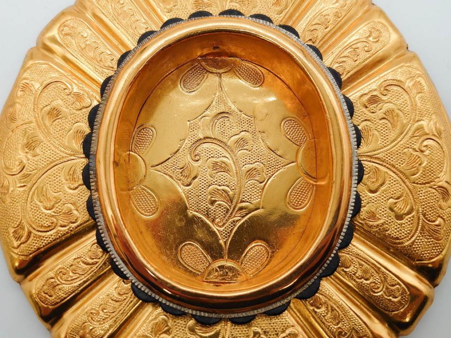 時代物　彫金　金工　緻密な毛彫りが美しい引手6点セット(引き手、鶴、ツル、鳥、花、植物、金具、ハンドル、取っ手、把手、藤原)(R-079114)