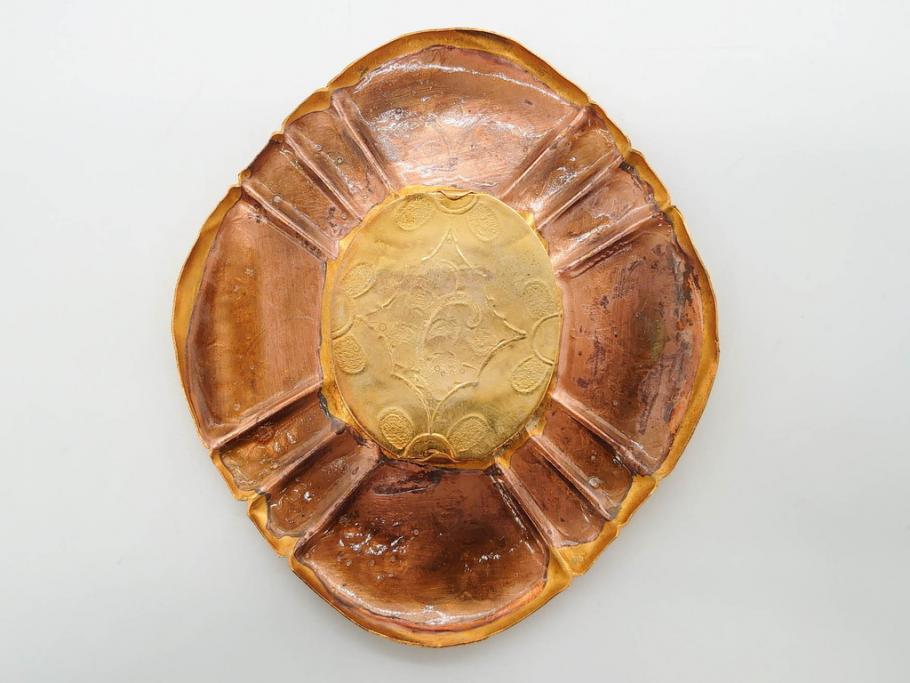 時代物　彫金　金工　緻密な毛彫りが美しい引手6点セット(引き手、鶴、ツル、鳥、花、植物、金具、ハンドル、取っ手、把手、藤原)(R-079114)