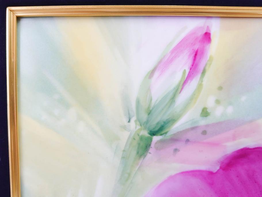 ドイツ　マイセン　Meissen　お部屋を華やかに彩る陶板画(プラーク、花、フラワー、ハンドペイント、西洋美術、額装、サイン有り)(R-079118)
