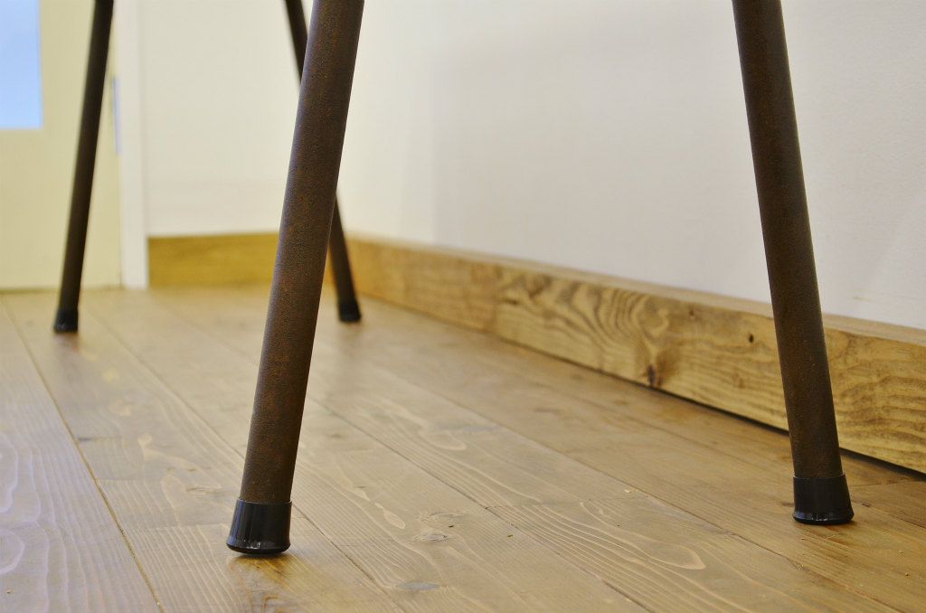 アンティーク家具　古い欅材の鉄脚のベンチ(アイアン、長イス、長椅子)