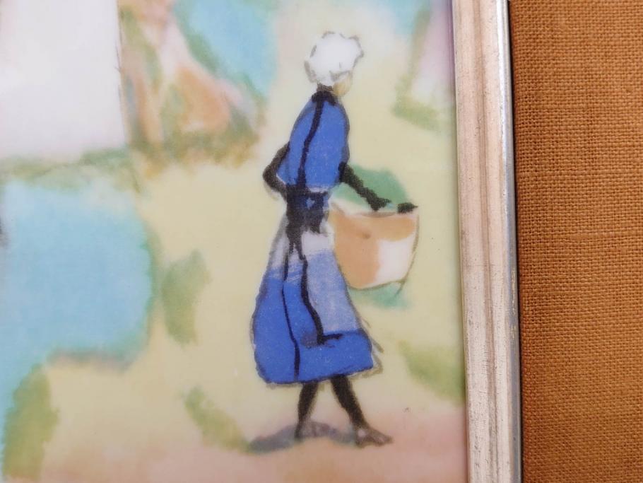 ノリタケ　NORITAKE　堂本印象　ふんわり優しい色彩が心を和ませる陶板画(プラーク、風景画、額装、陶器、サイン有り)(R-079119)