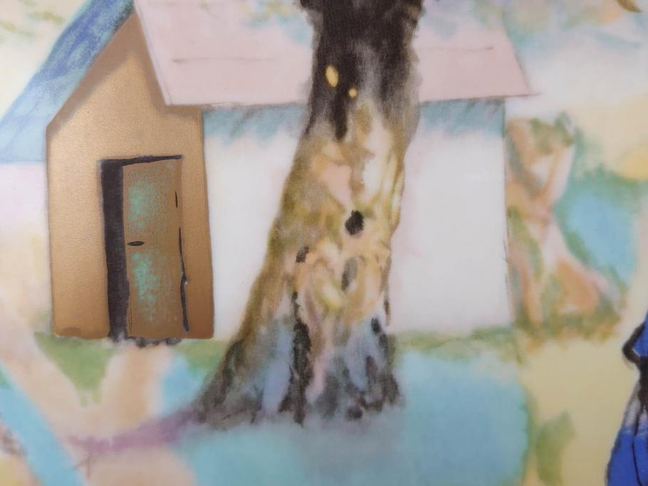 ノリタケ　NORITAKE　堂本印象　ふんわり優しい色彩が心を和ませる陶板画(プラーク、風景画、額装、陶器、サイン有り)(R-079119)