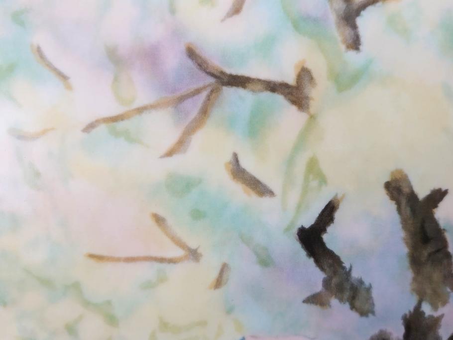 ノリタケ　NORITAKE　堂本印象　ふんわり優しい色彩が心を和ませる陶板画(プラーク、風景画、額装、陶器、サイン有り)(R-079119)