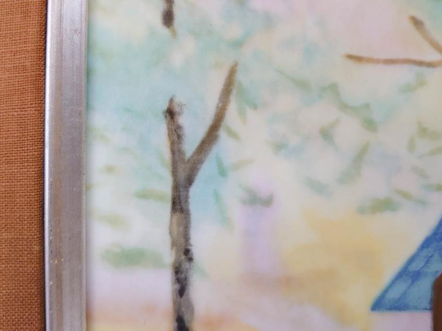 ノリタケ　NORITAKE　堂本印象　ふんわり優しい色彩が心を和ませる陶板画(プラーク、風景画、額装、陶器、サイン有り)(R-079119)