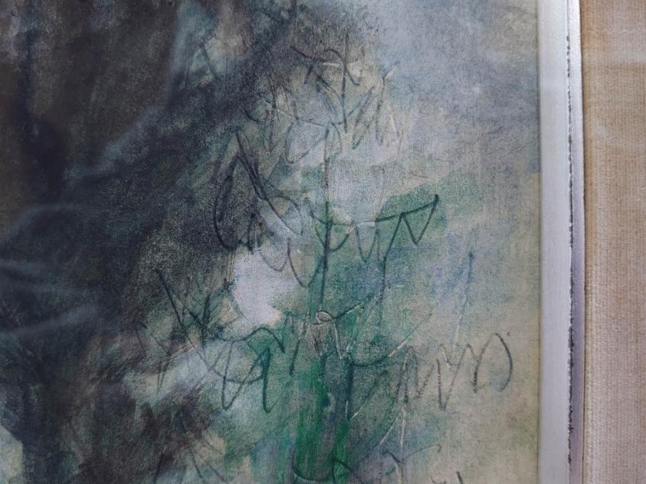 真作　1974年　サイタ亨　「草津天狗山 しゃくなげの咲く頃」　F6(6号)　絵画(鉛筆、水彩、DR.T.SAITA、サイン入り、落款印、肉筆、風景、花、山、額装)(R-079121)