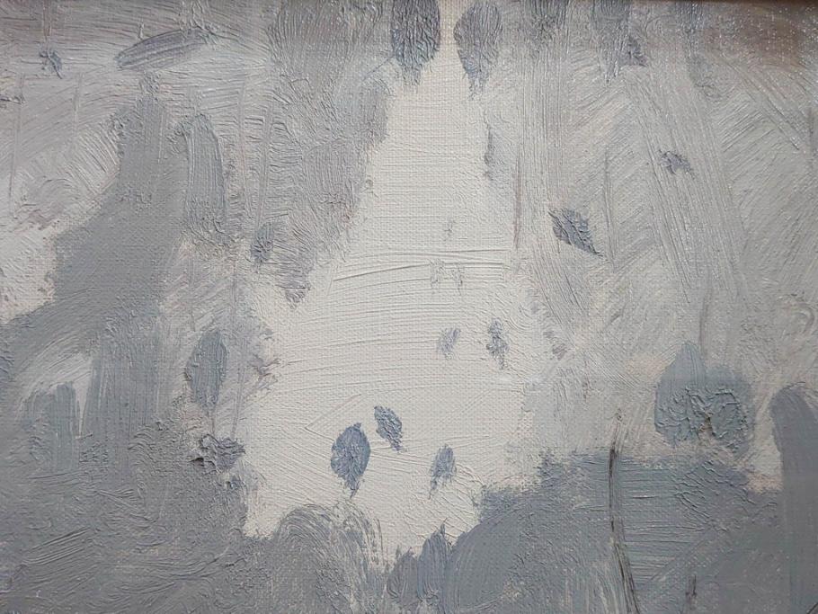 真作　野溝嘉彦　「塩の道・雪」　F10(10号)　絵画(油絵、油彩、肉筆、サイン入り、雪山、冬、風景、山村、額装)(R-079122)