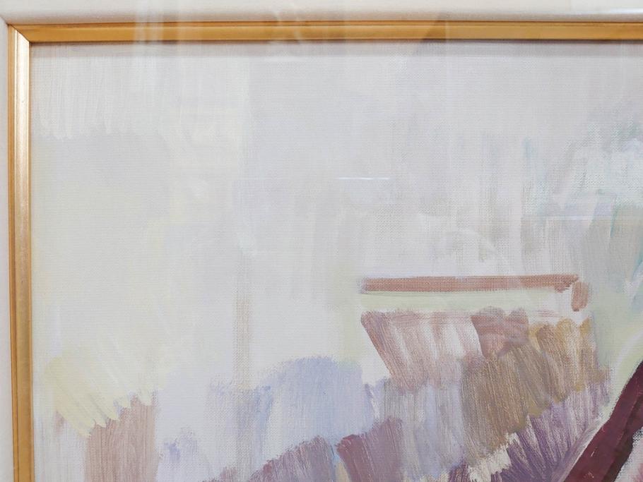 真作　吉野谷幸重　「踊り子」　F12(12号)　絵画(油絵、油彩、人物画、女性、バレリーナ、肉筆、サイン入り、額装)(R-079123)