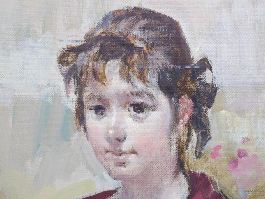 真作　吉野谷幸重　「踊り子」　F12(12号)　絵画(油絵、油彩、人物画、女性、バレリーナ、肉筆、サイン入り、額装)(R-079123)