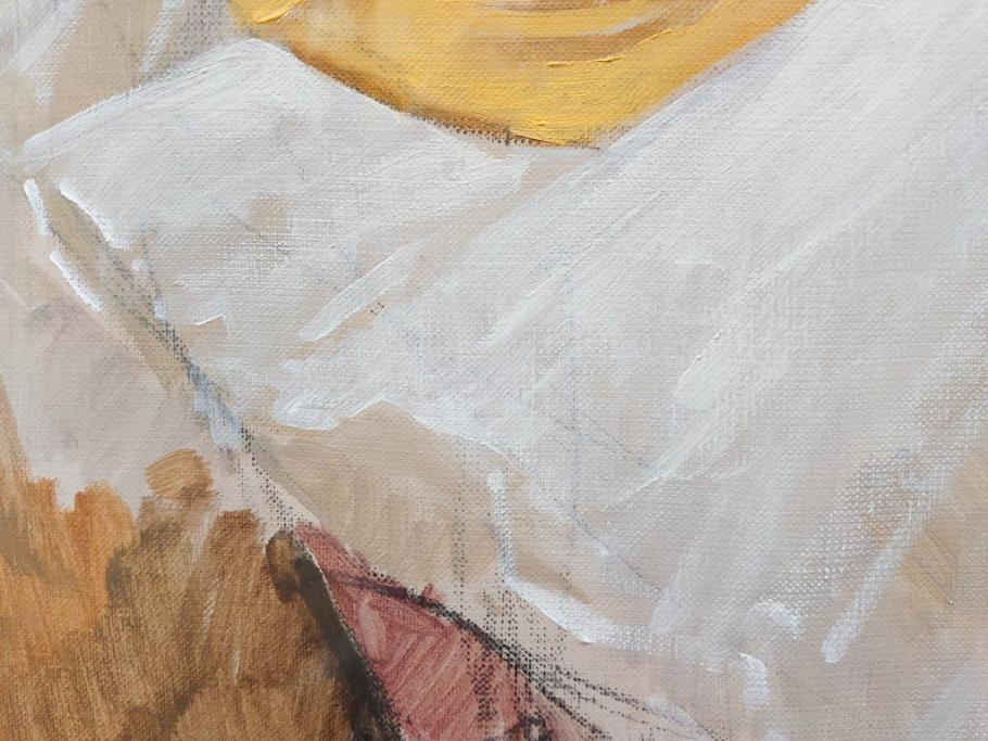 真作　吉野谷幸重　「踊り子」　F12(12号)　絵画(油絵、油彩、人物画、女性、バレリーナ、肉筆、サイン入り、額装)(R-079123)