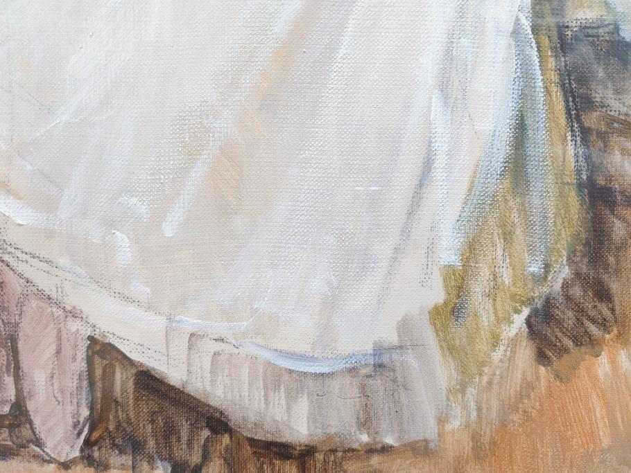 真作　吉野谷幸重　「踊り子」　F12(12号)　絵画(油絵、油彩、人物画、女性、バレリーナ、肉筆、サイン入り、額装)(R-079123)