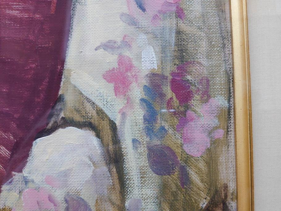 真作　吉野谷幸重　「踊り子」　F12(12号)　絵画(油絵、油彩、人物画、女性、バレリーナ、肉筆、サイン入り、額装)(R-079123)
