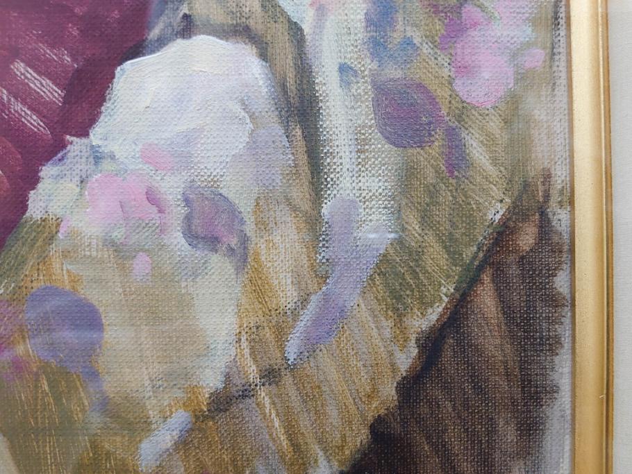 真作　吉野谷幸重　「踊り子」　F12(12号)　絵画(油絵、油彩、人物画、女性、バレリーナ、肉筆、サイン入り、額装)(R-079123)