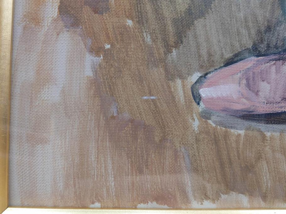 真作　吉野谷幸重　「踊り子」　F12(12号)　絵画(油絵、油彩、人物画、女性、バレリーナ、肉筆、サイン入り、額装)(R-079123)