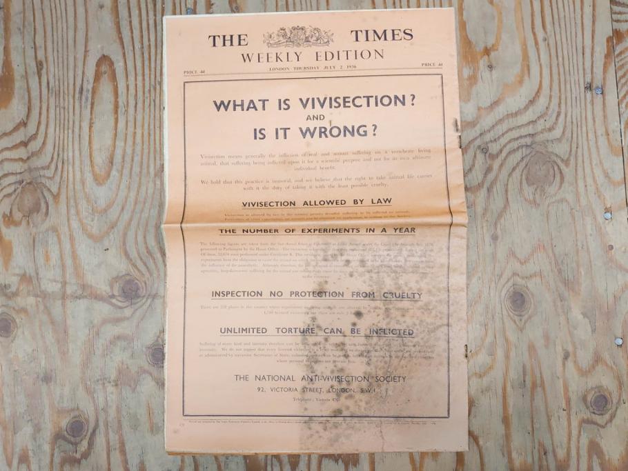 アンティーク　戦前　1936年　イギリス　THE TIMES WEEKLY EDITION　英字新聞46部(英国、広告、カラー、白黒、ディスプレイ、情報誌、ニュースペーパー、newspaper)(R-079125)　