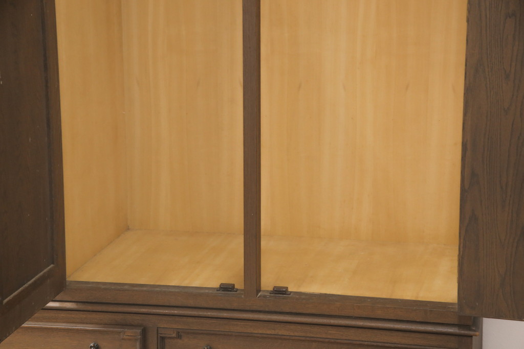 中古　美品　永田良介商店　前面についた鏡が便利なワードローブ(定価約140万円)(洋服タンス、収納棚)(R-054911)