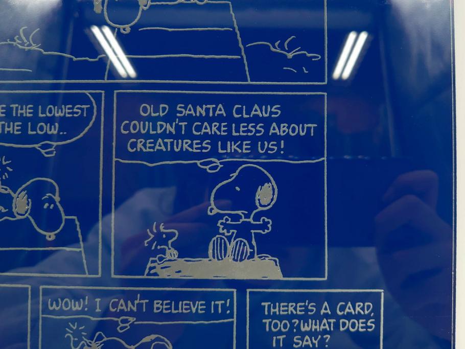 1989年　Charles M. Schulz(チャールズ M. シュルツ)　Snoopy(スヌーピー)　PEANUTS(ピーナッツ)　サイン写真&ガラス板2点セット(ケース付き、ディスプレイ、サイン入り、額装)(R-079134)