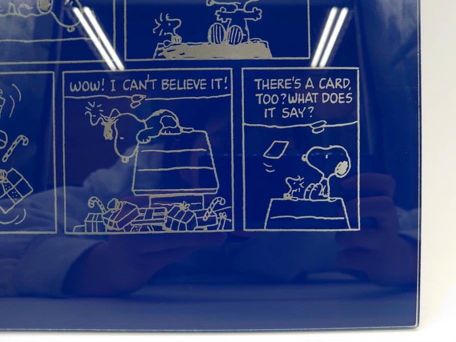 1989年　Charles M. Schulz(チャールズ M. シュルツ)　Snoopy(スヌーピー)　PEANUTS(ピーナッツ)　サイン写真&ガラス板2点セット(ケース付き、ディスプレイ、サイン入り、額装)(R-079134)