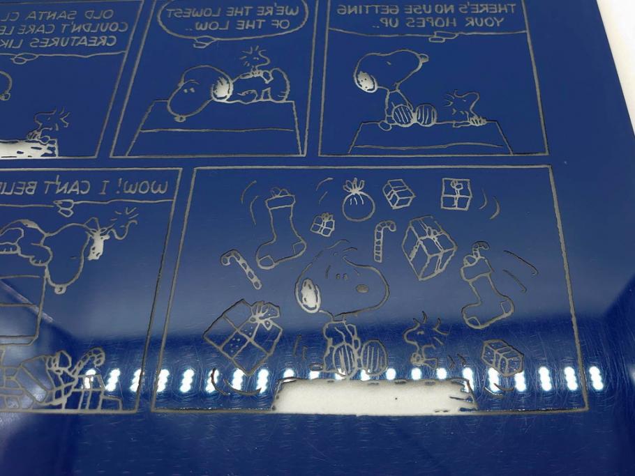 1989年　Charles M. Schulz(チャールズ M. シュルツ)　Snoopy(スヌーピー)　PEANUTS(ピーナッツ)　サイン写真&ガラス板2点セット(ケース付き、ディスプレイ、サイン入り、額装)(R-079134)