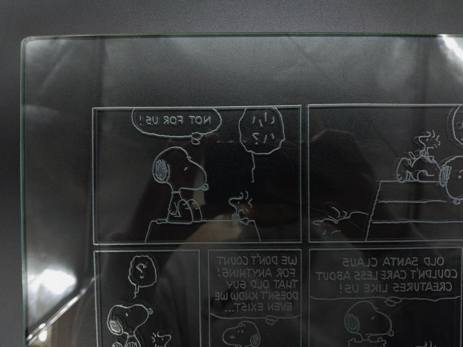 1989年　Charles M. Schulz(チャールズ M. シュルツ)　Snoopy(スヌーピー)　PEANUTS(ピーナッツ)　サイン写真&ガラス板2点セット(ケース付き、ディスプレイ、サイン入り、額装)(R-079134)