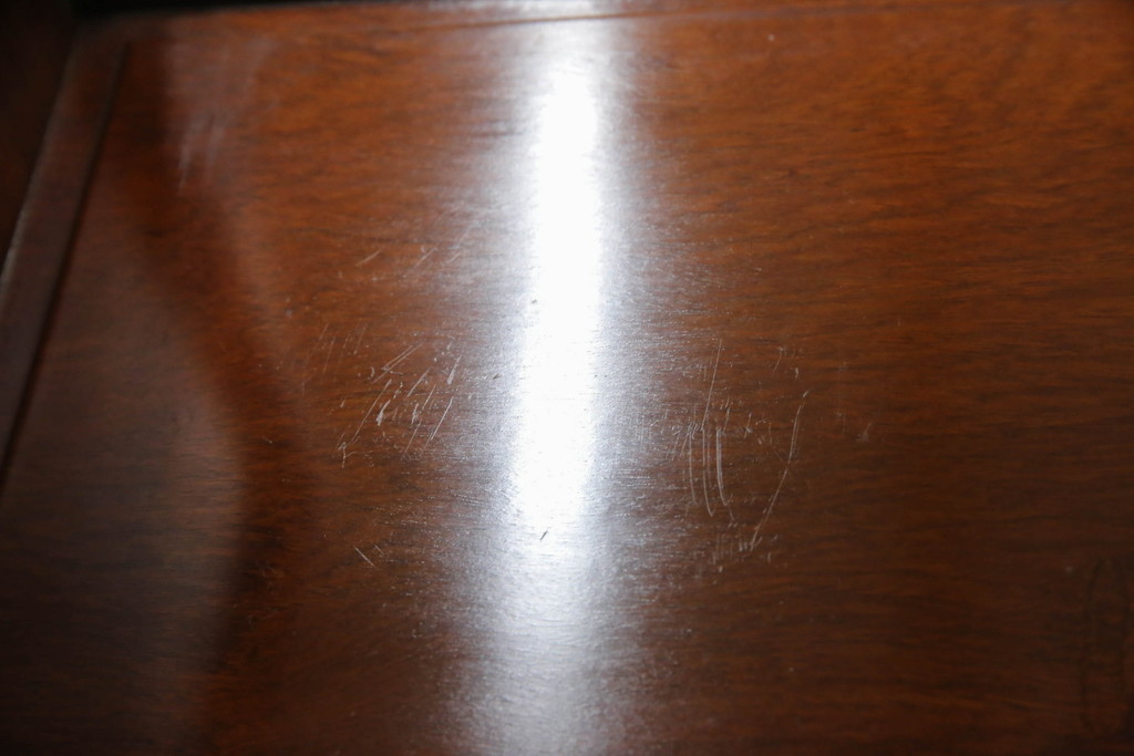 中古　美品　花梨(カリン)材　上質なこだわりの空間づくりにおすすめの飾り棚(茶棚、唐木、戸棚、収納棚、違い棚)(R-068145)