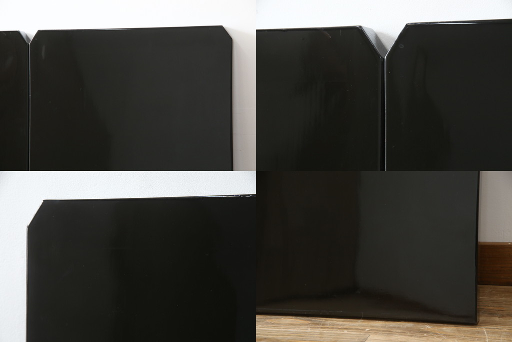 中古　美品　ラデン細工　孔雀の美しい翼が描かれた折り畳み衝立て(つい立て、パーテーション、折りたたみ)(R-061418)