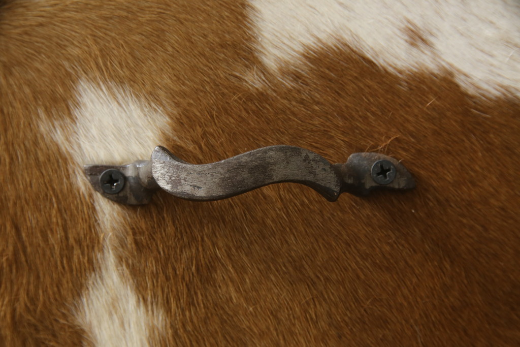 中古　希少な廃番品　ドイツ家具　KARE(カレ)　RODEO(ロデオ)　3Doors 4Drw　異素材の組み合わせがユニークでお洒落なチェスト(サイドチェスト、サイドボード、引き出し、収納棚、戸棚)(R-078746)