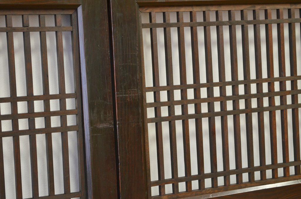 重厚!古いお家の格子帯戸4枚セット(アンティーク)