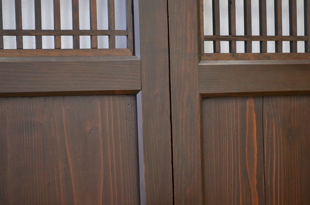 重厚!古いお家の格子帯戸4枚セット(アンティーク)