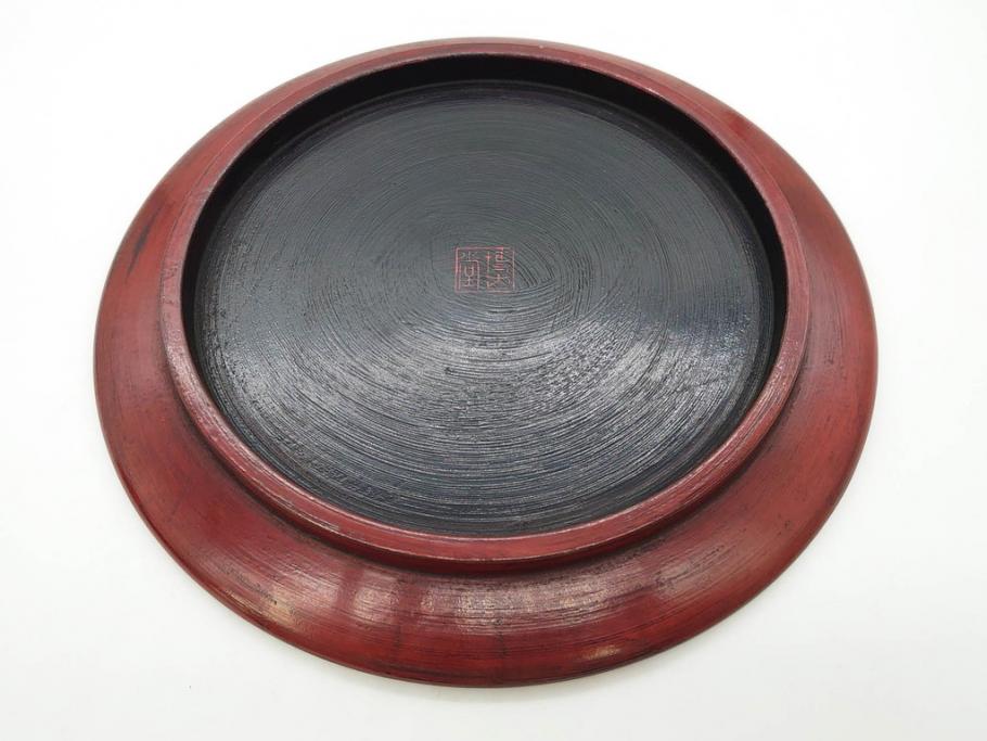 鎌倉彫　彫刻　木製　漆器　和の雰囲気を演出する銘々盆9枚セット(博古堂?、梅、桜、銀杏、紅葉、花、共箱付き)(R-079136)