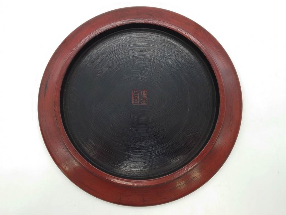 鎌倉彫　彫刻　木製　漆器　和の雰囲気を演出する銘々盆9枚セット(博古堂?、梅、桜、銀杏、紅葉、花、共箱付き)(R-079136)