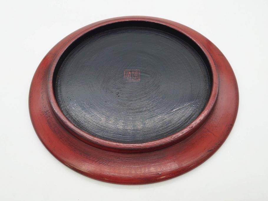 鎌倉彫　彫刻　木製　漆器　和の雰囲気を演出する銘々盆9枚セット(博古堂?、梅、桜、銀杏、紅葉、花、共箱付き)(R-079136)