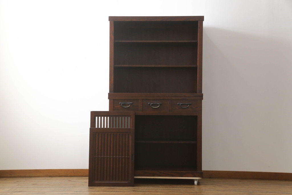 和茶タンス/飾り棚//和家具 二段重ね 中古 - 棚、シェルフ 和茶タンス/飾り棚//和家具 二段重ね 中古 - 棚、シェルフ