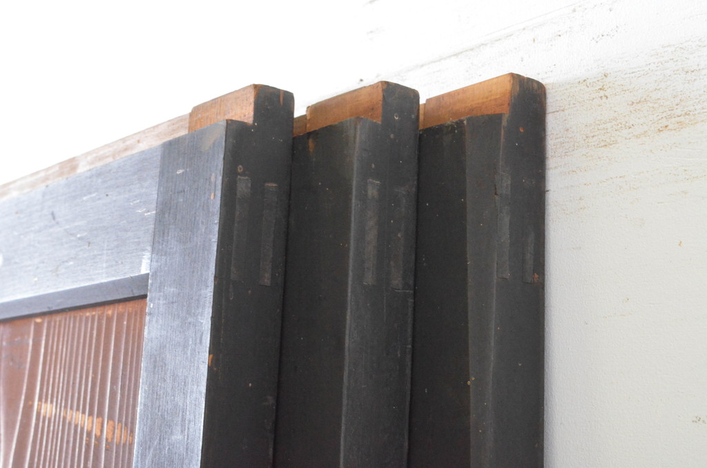 アンティーク建具　上質な和の趣き溢れる帯戸3枚セット(板戸、引き戸)(R-064929)