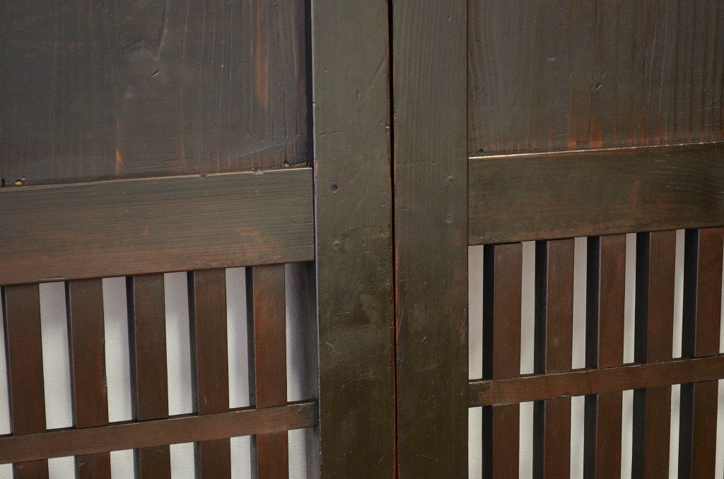 ★古民具・骨董 古い木の格子帯戸2枚セット?