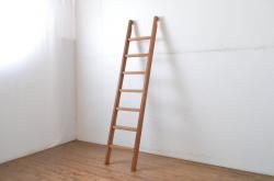 和製アンティーク　レトロな空間を演出する無垢材のハシゴ(梯子、はしご、ラダー、ディスプレイ)(R-064597)