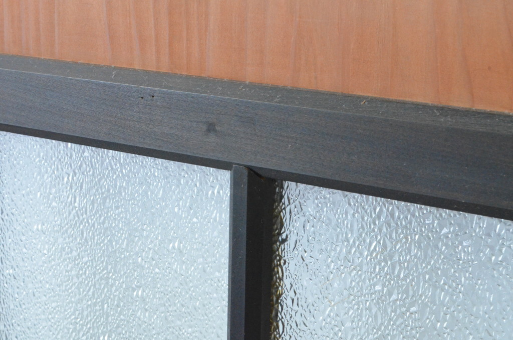 アンティーク建具　上質な和の空間を演出できるガラス帯戸3枚セット(引き戸、ガラス戸)(R-064938)