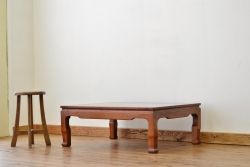 アンティーク家具　古い木の天板一枚板 座卓(アンティーク)